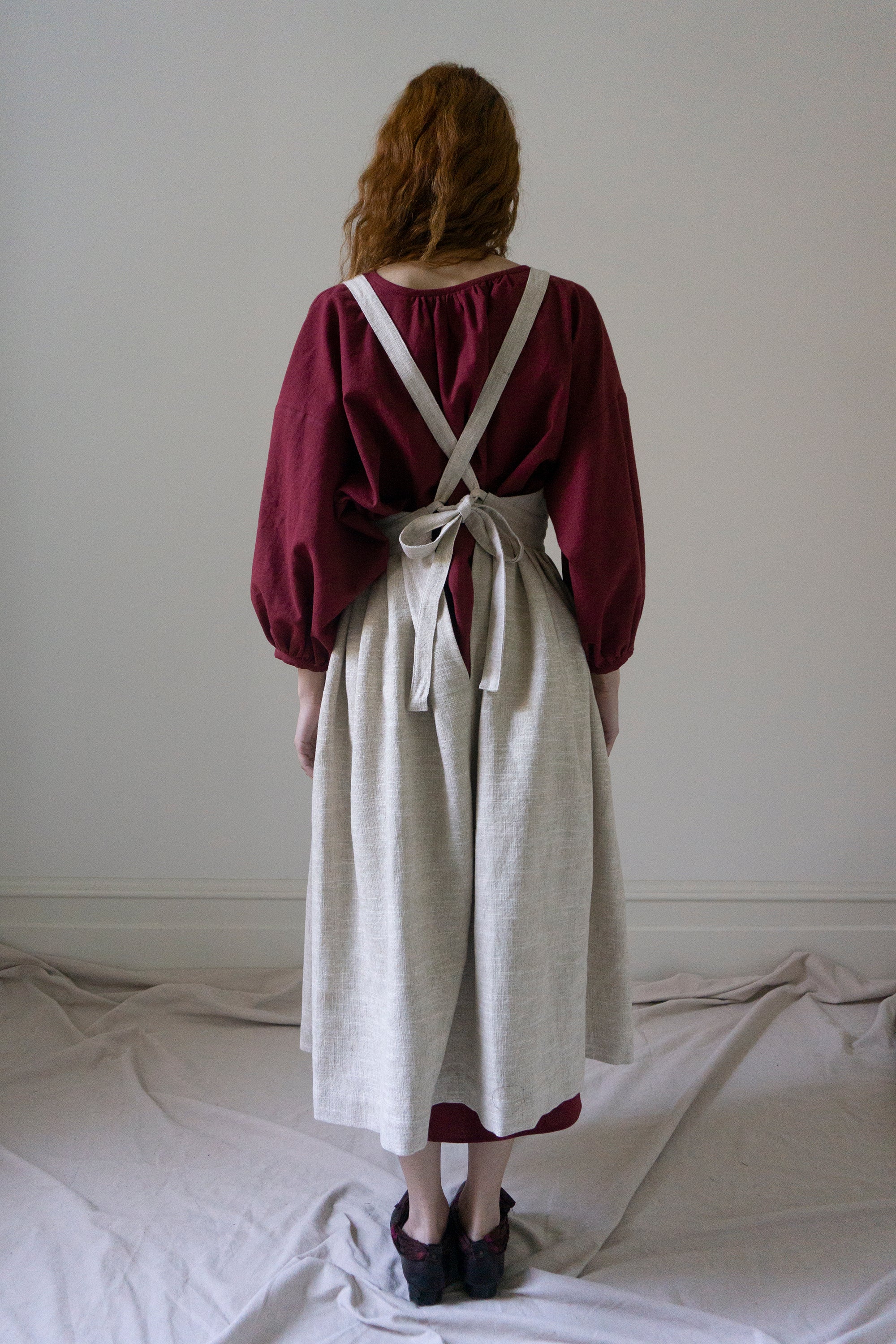 Osa Pinafore - Ecru Linen