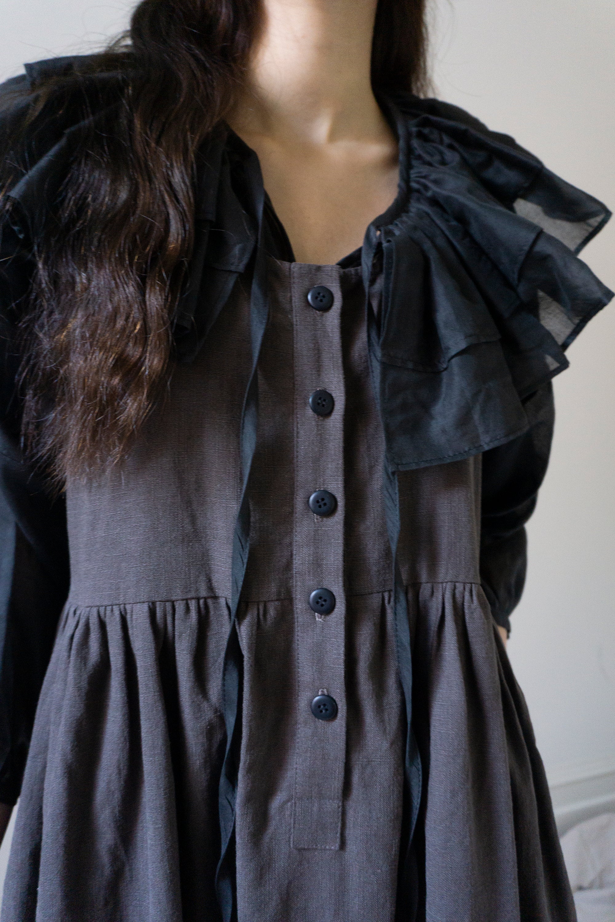 Juliet Linen Dress - Brown