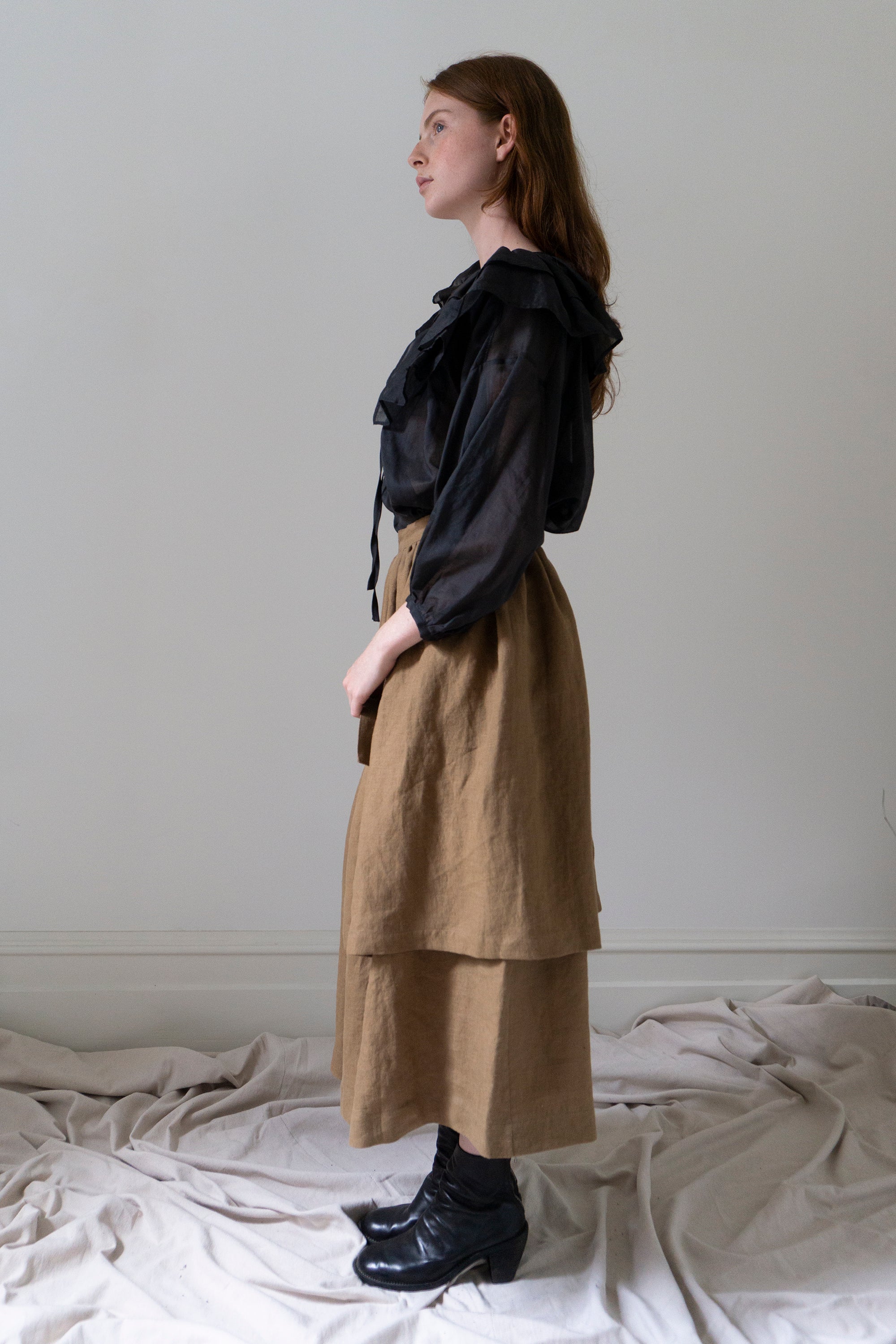 Solange Linen Skirt - Willow (SIZE L)