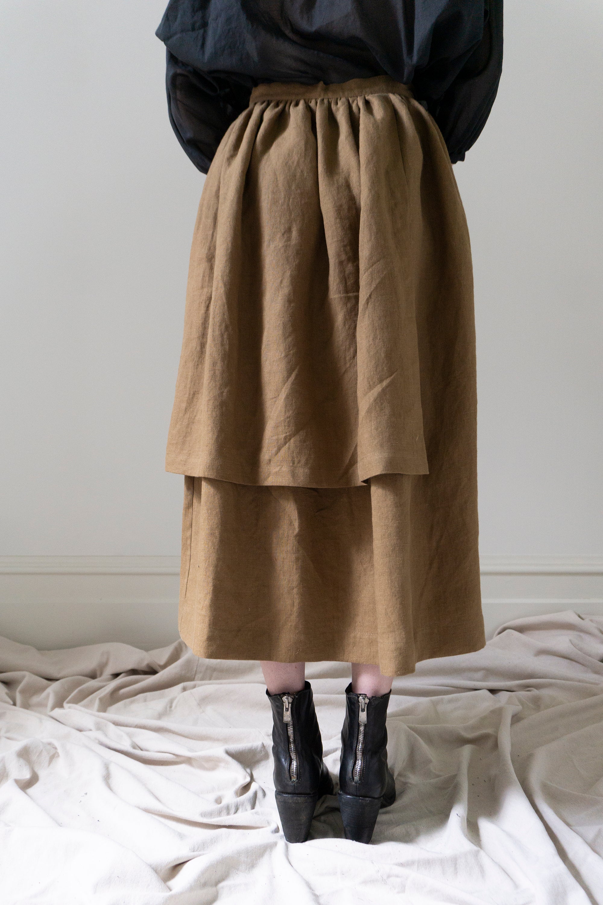 Solange Linen Skirt - Willow (SIZE L)