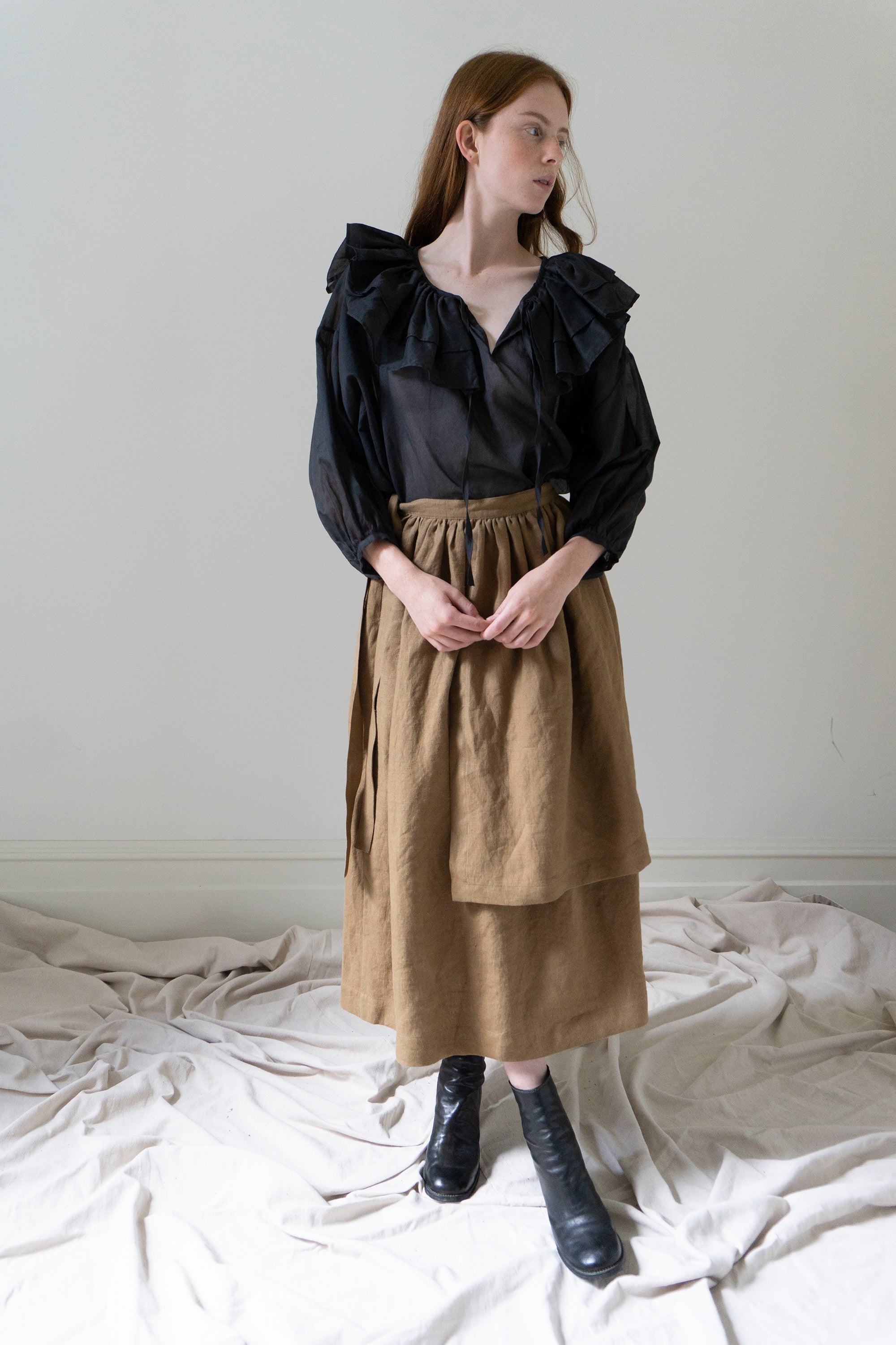 Solange Linen Skirt - Willow (SIZE L)