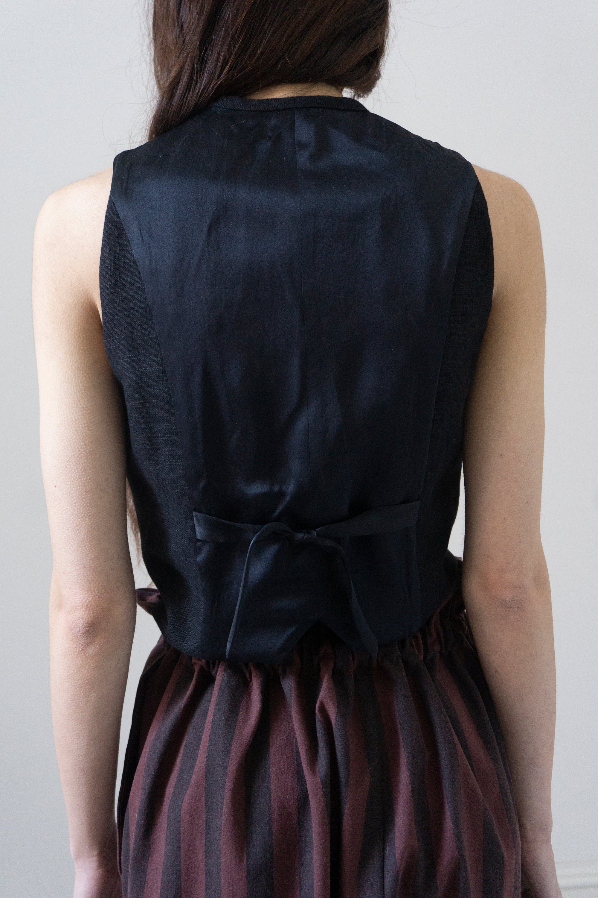 Tove Linen Waistcoat - Black