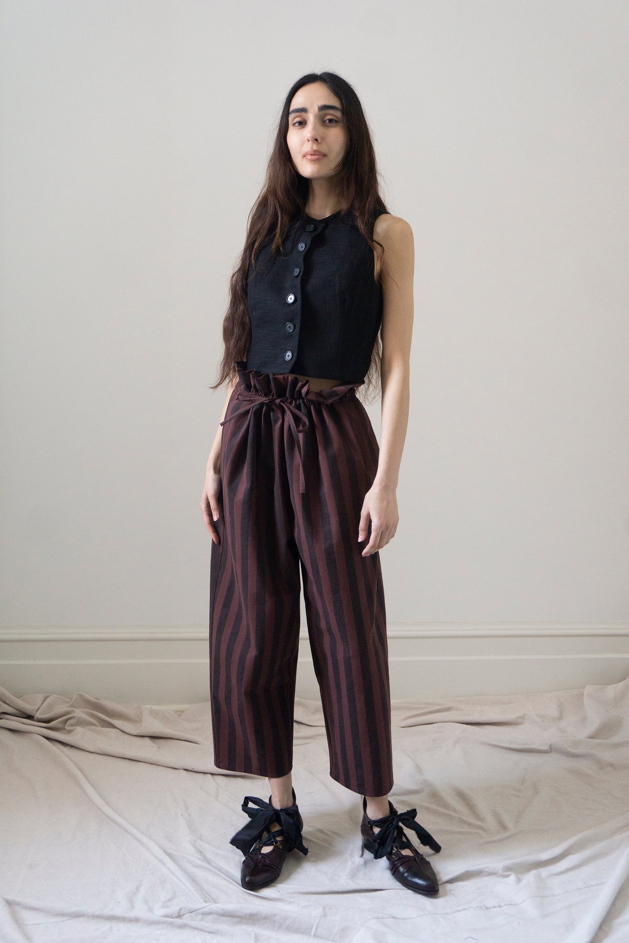 Tove Linen Waistcoat - Black