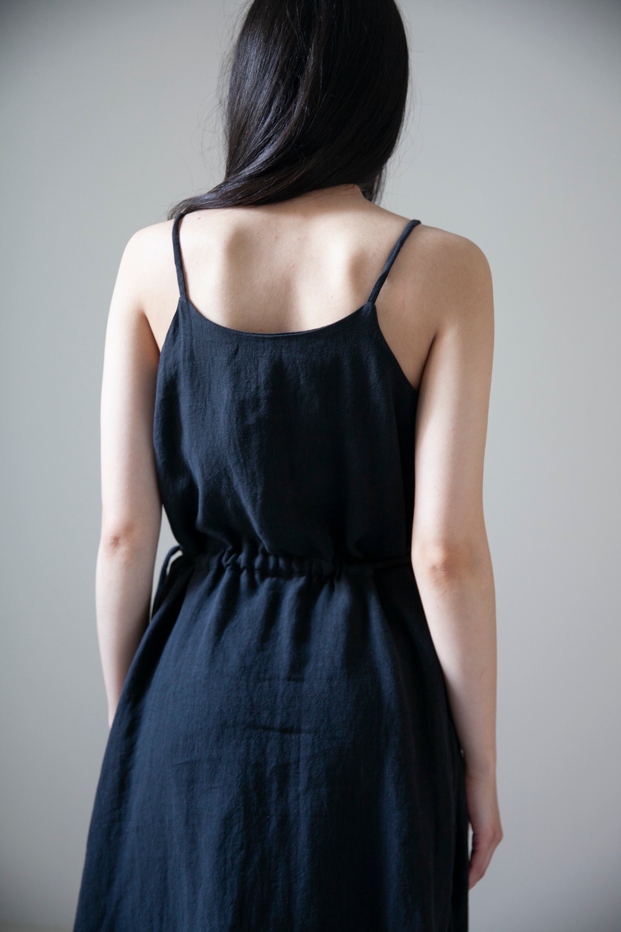 Prune Dress - Black Linen