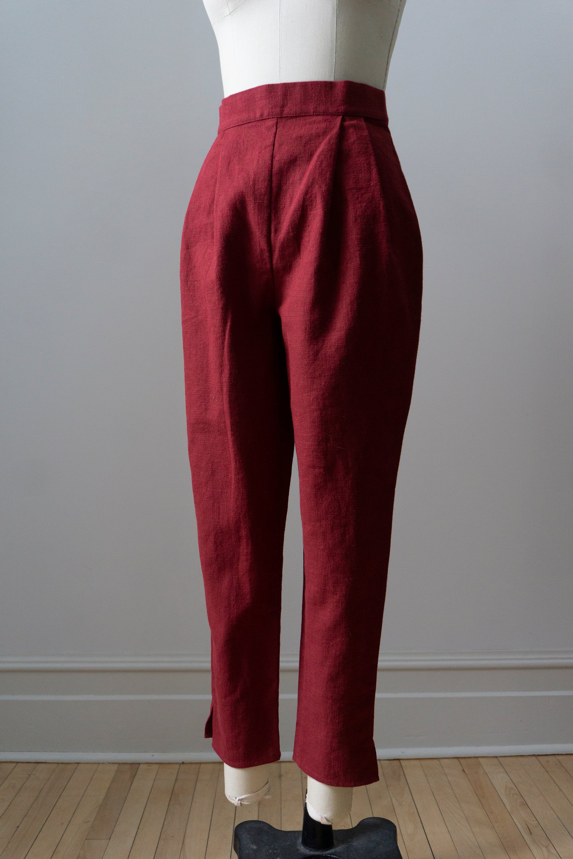 Simone Linen Trousers - Crimson (SIZE S)