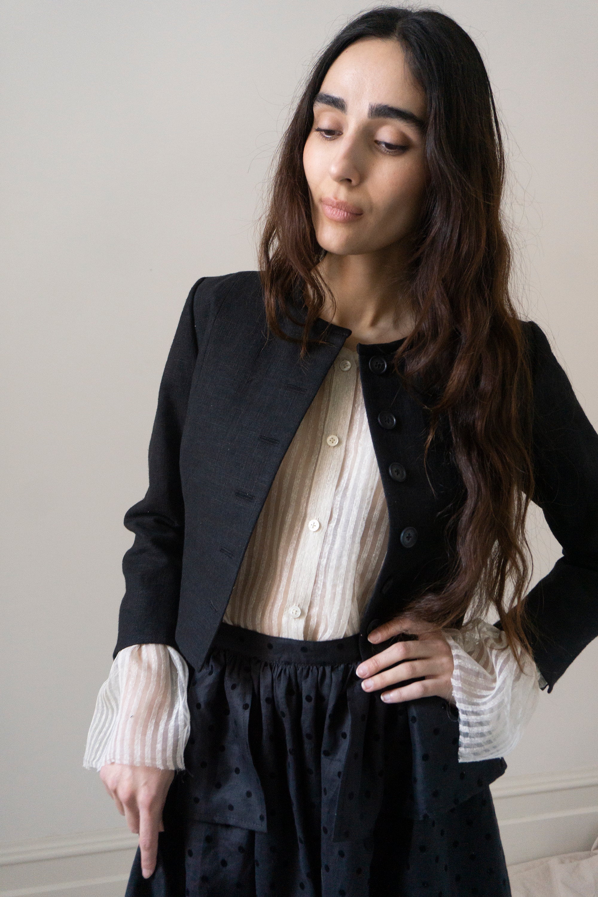 Rima Linen Jacket - Black