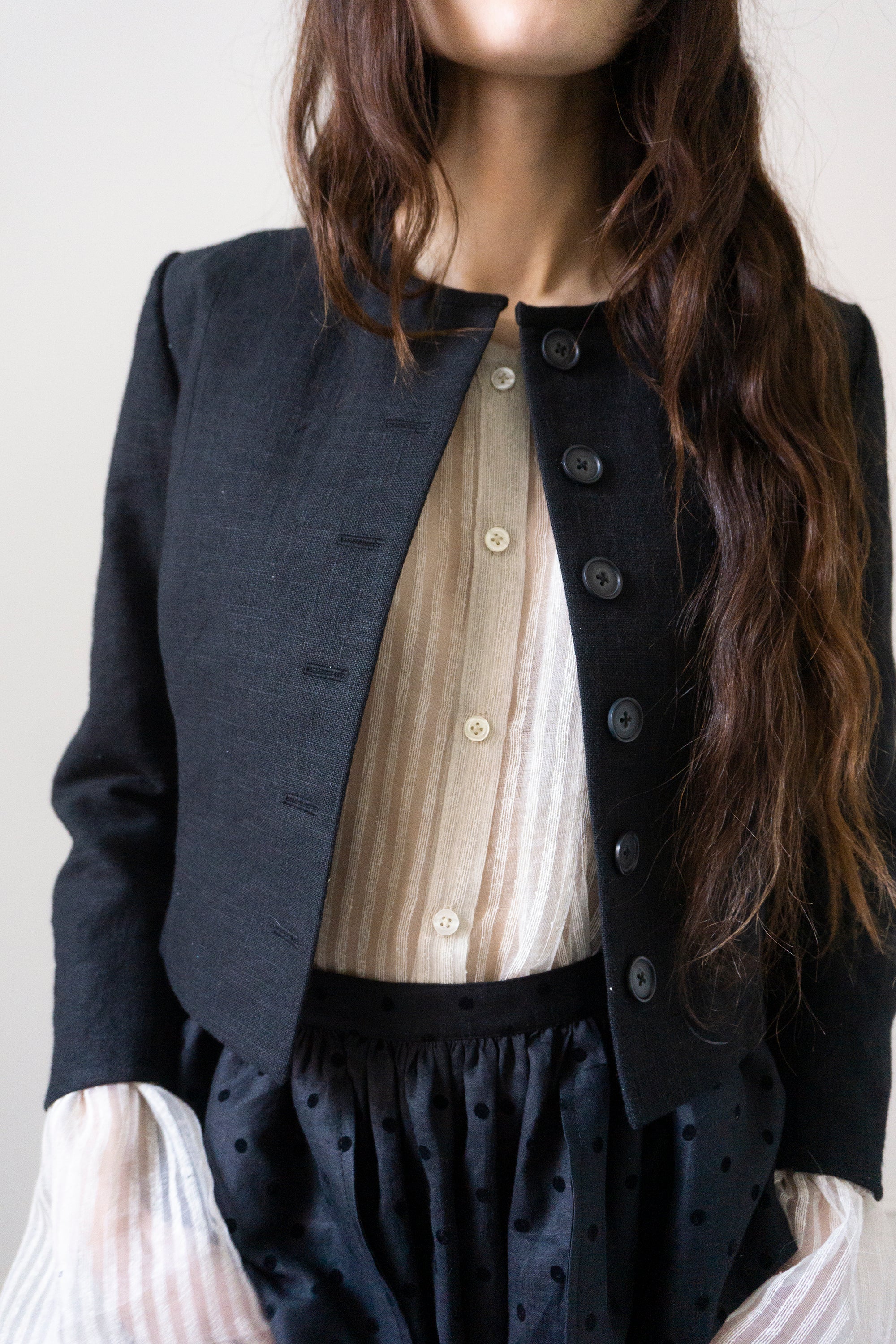 Rima Linen Jacket - Black