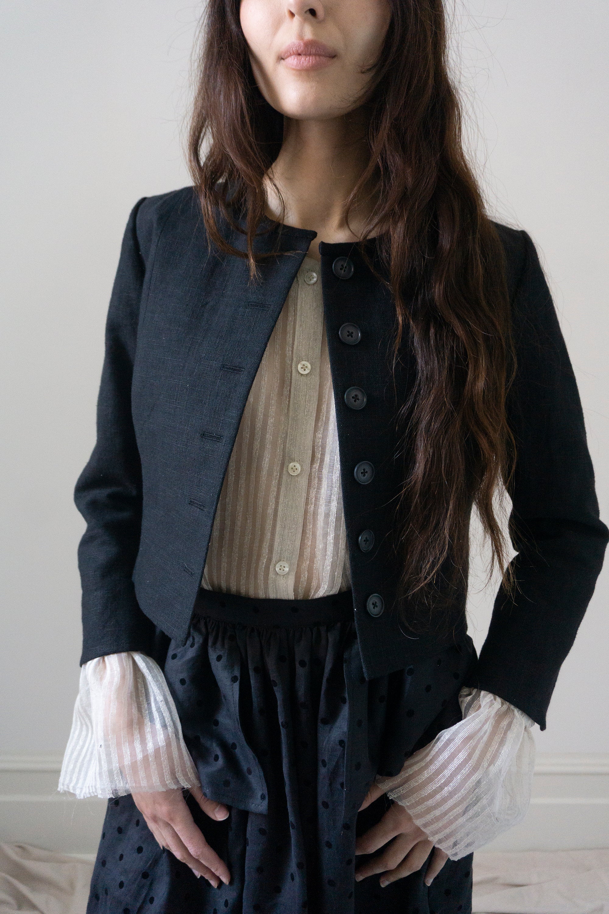 Rima Linen Jacket - Black