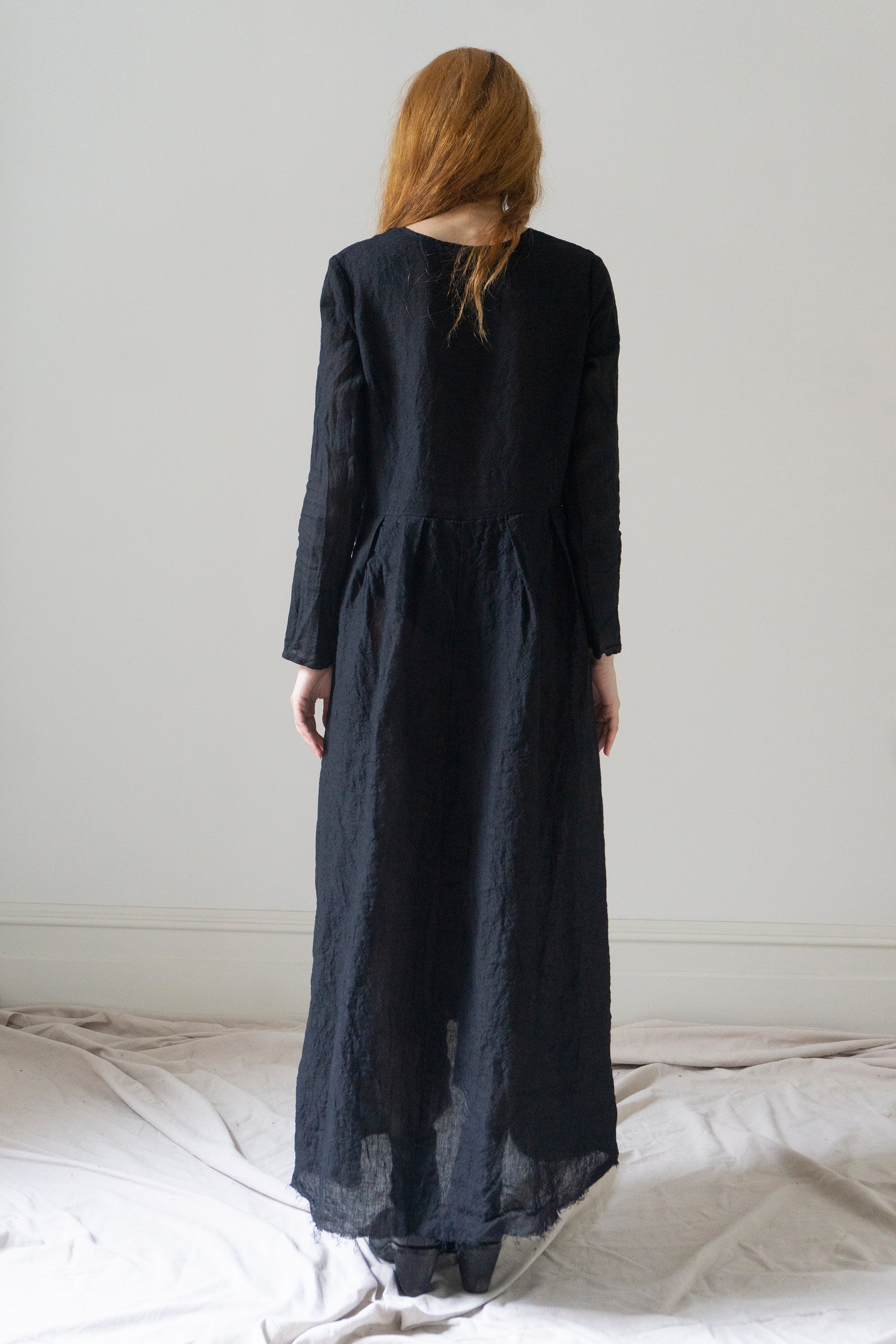 Heloise Linen Dress - Black