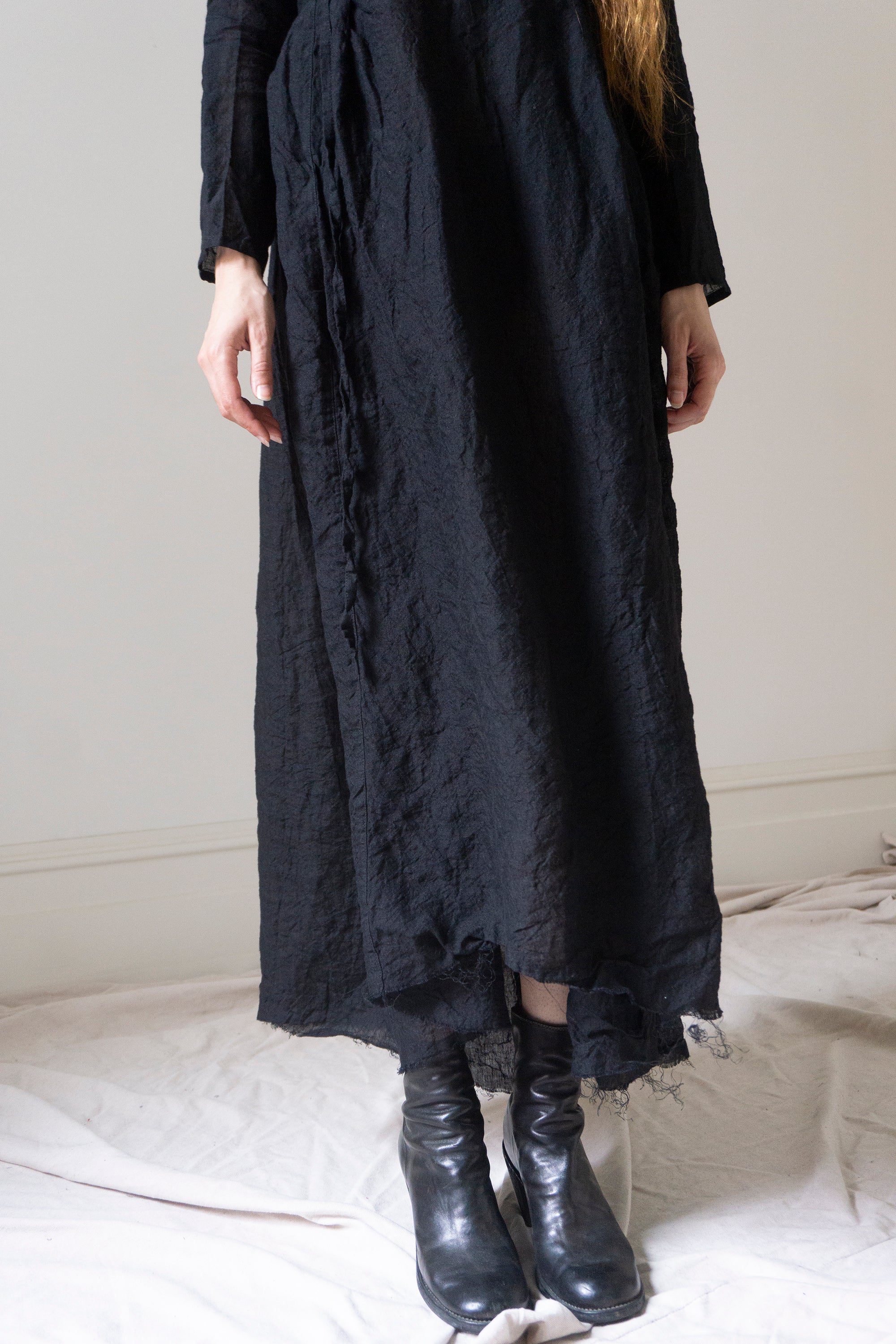 Heloise Linen Dress - Black
