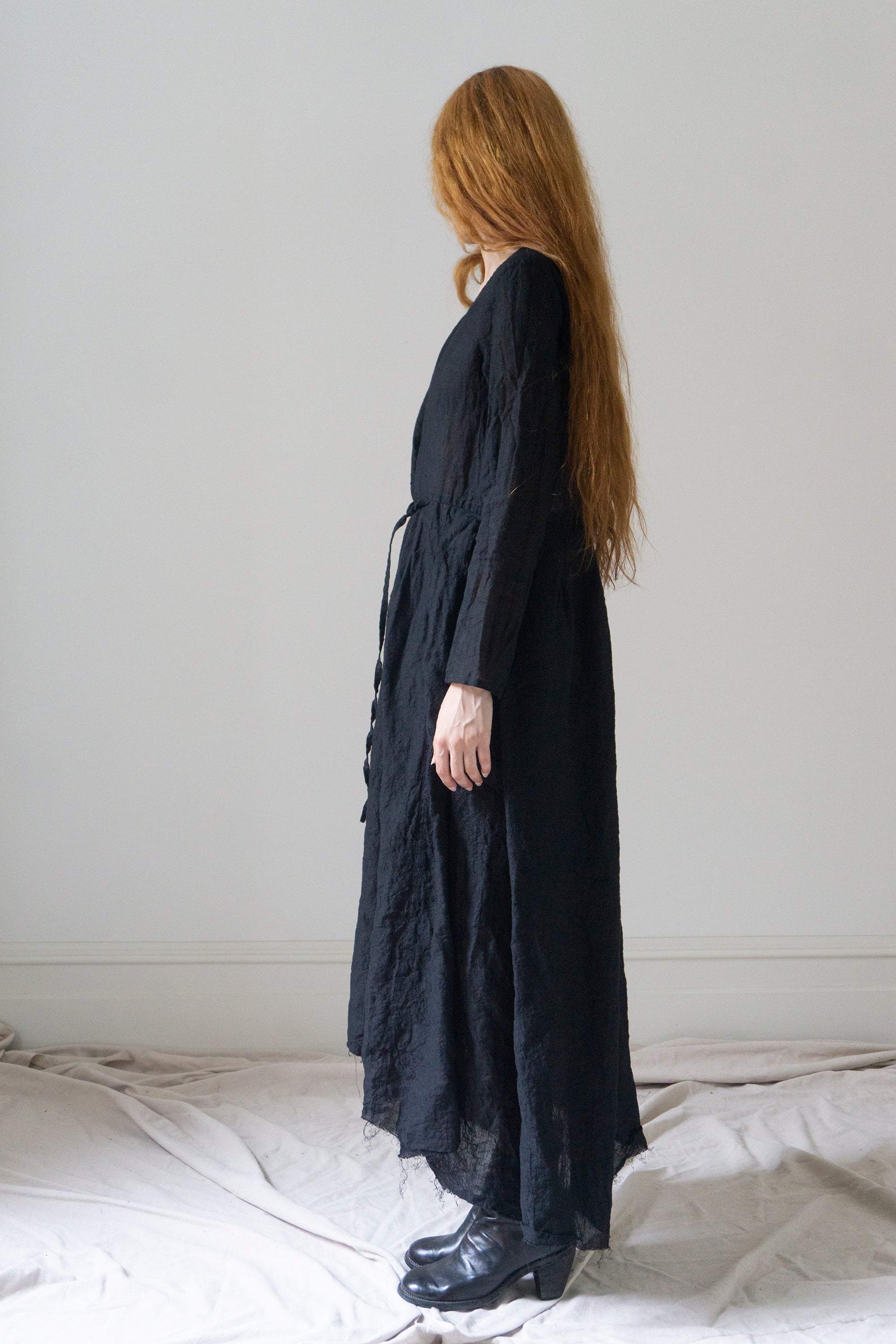 Heloise Linen Dress - Black