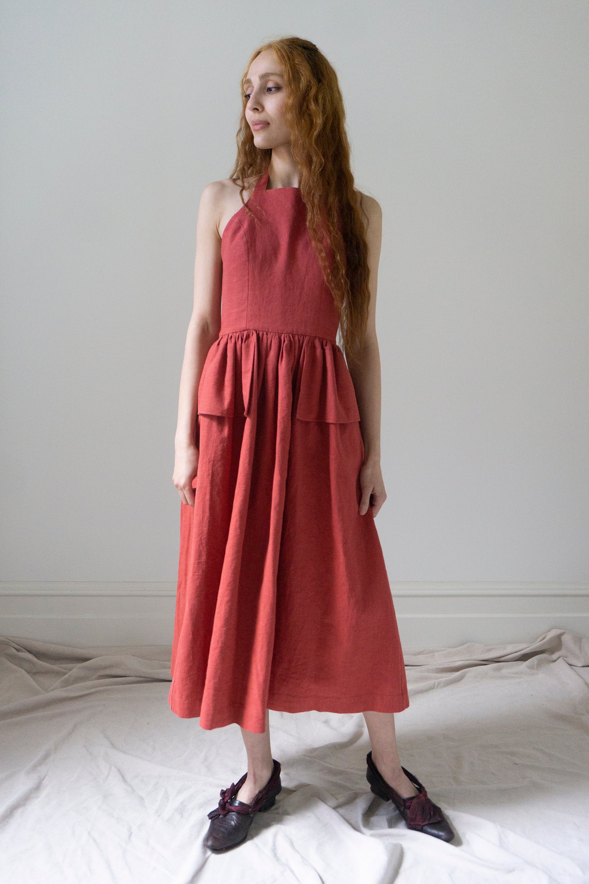 Marion Linen Dress - Cerise