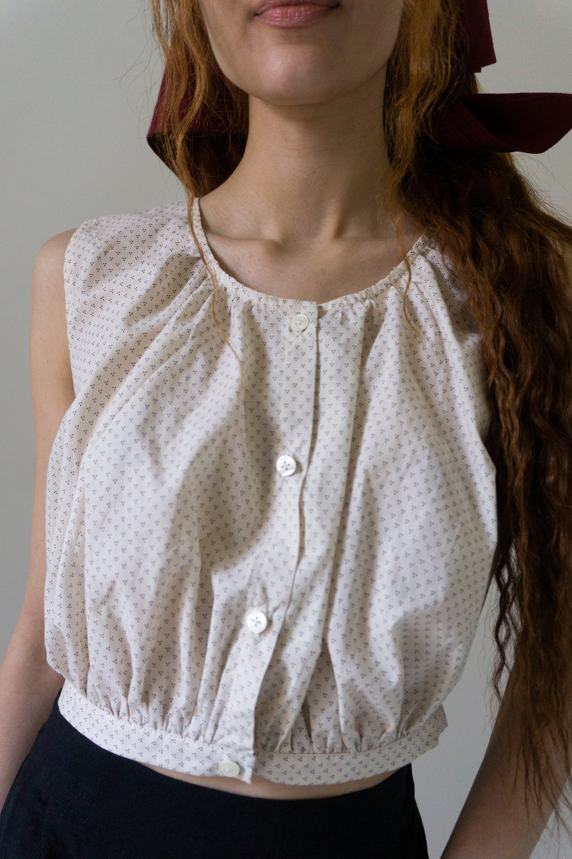 Viola Top - White Calico
