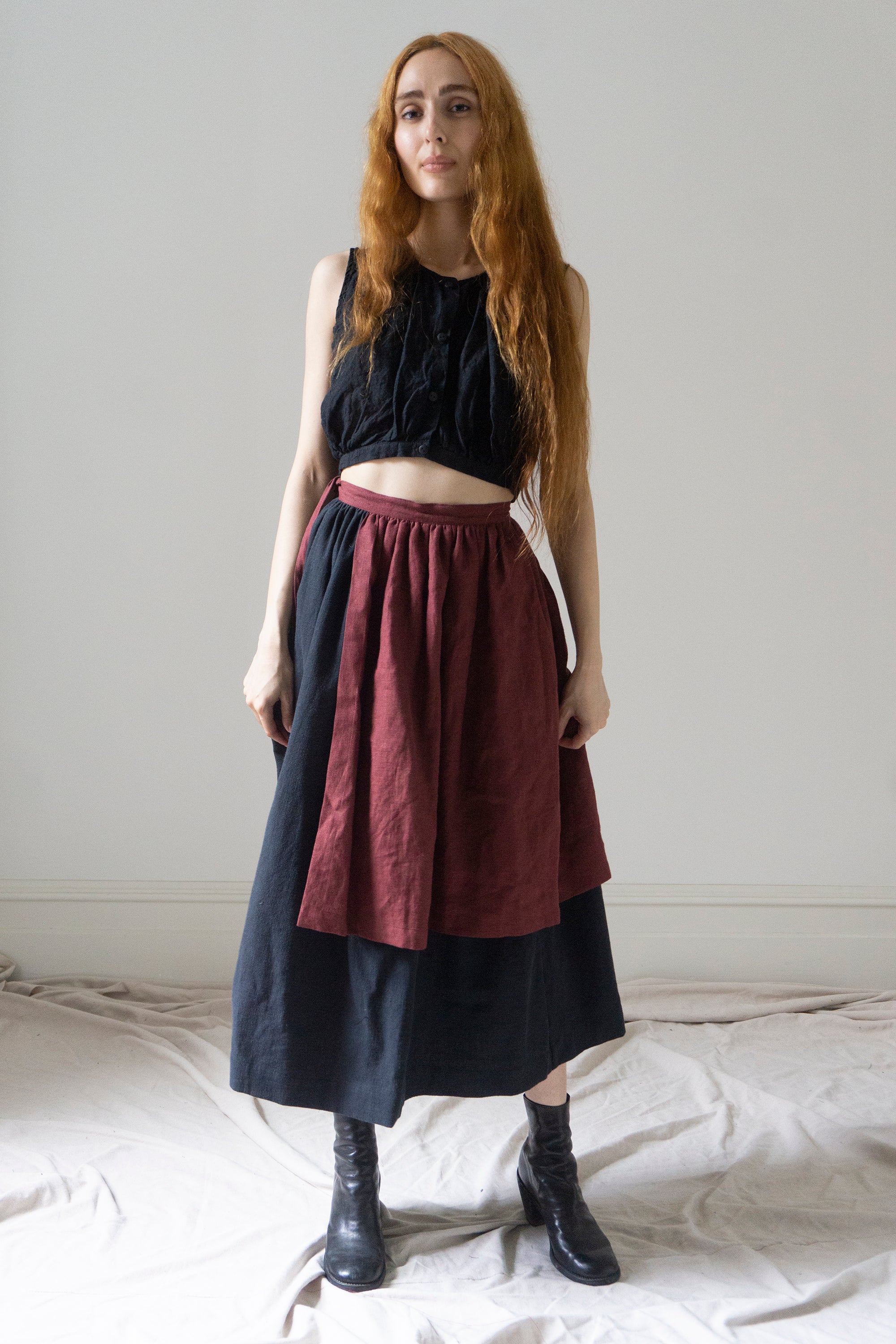 Viola Linen Top - Black