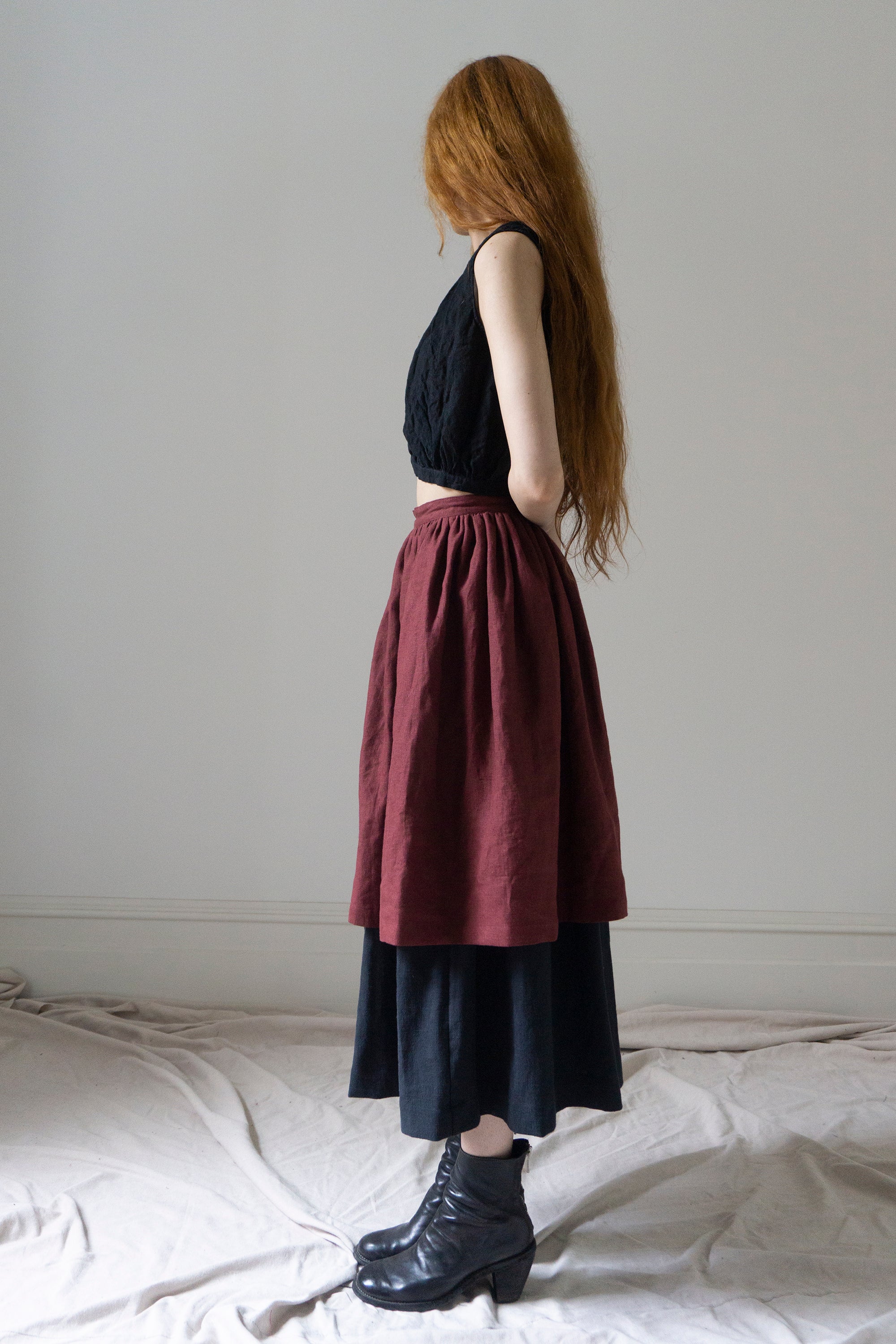 Viola Linen Top - Black
