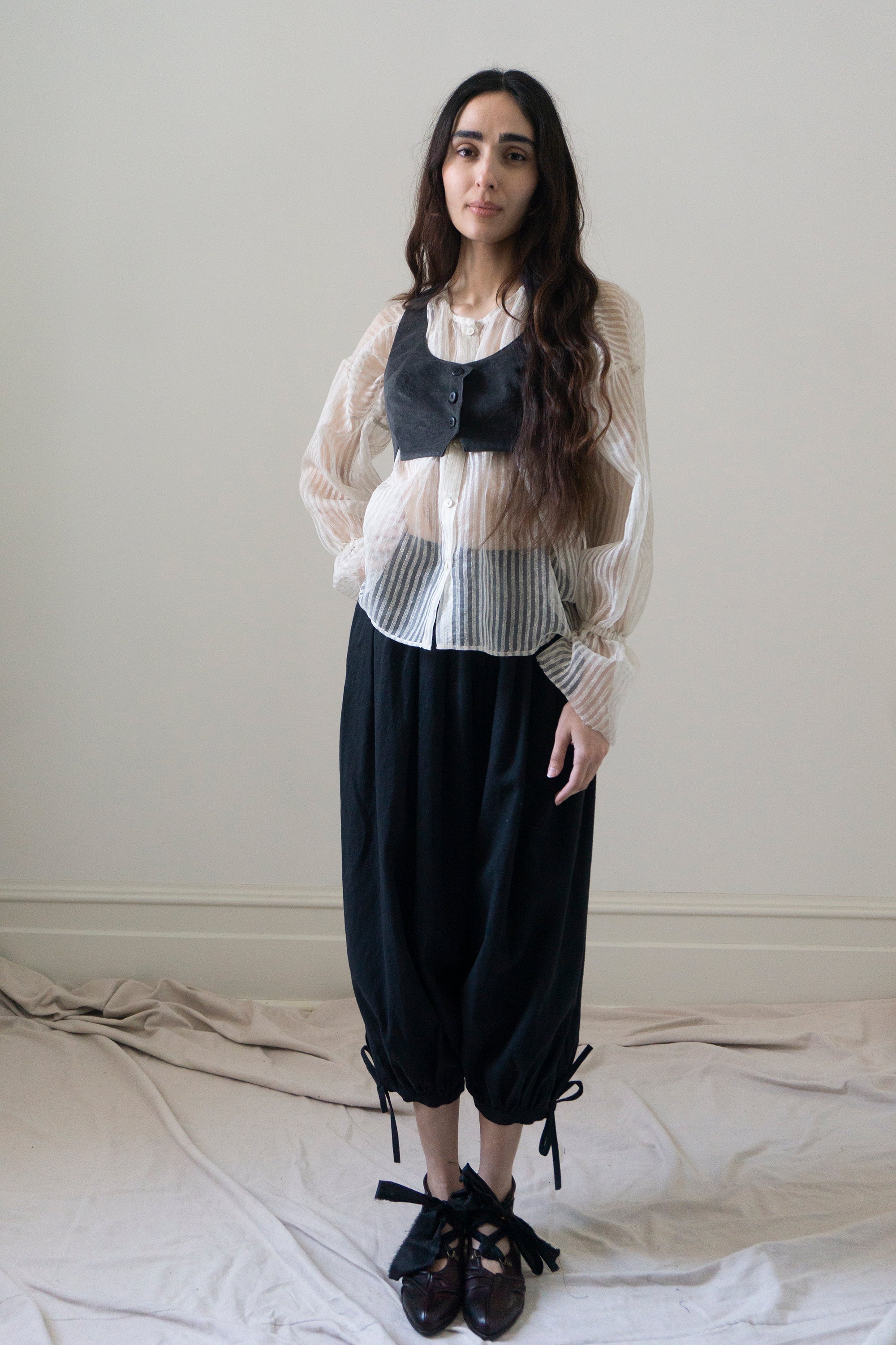 Thea Linen Bloomers - Black