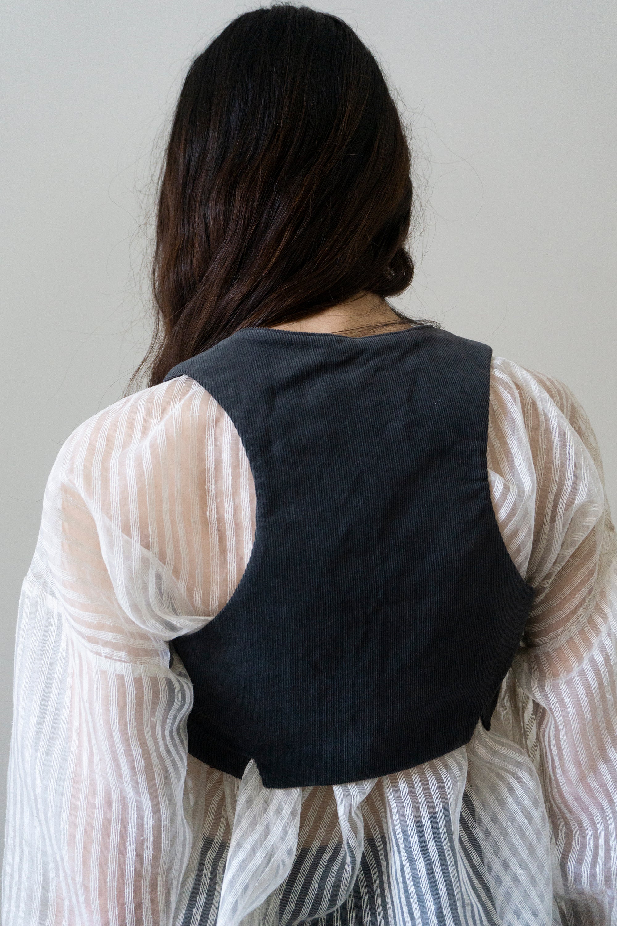 Isolde Bodice - Dark Grey Corduroy