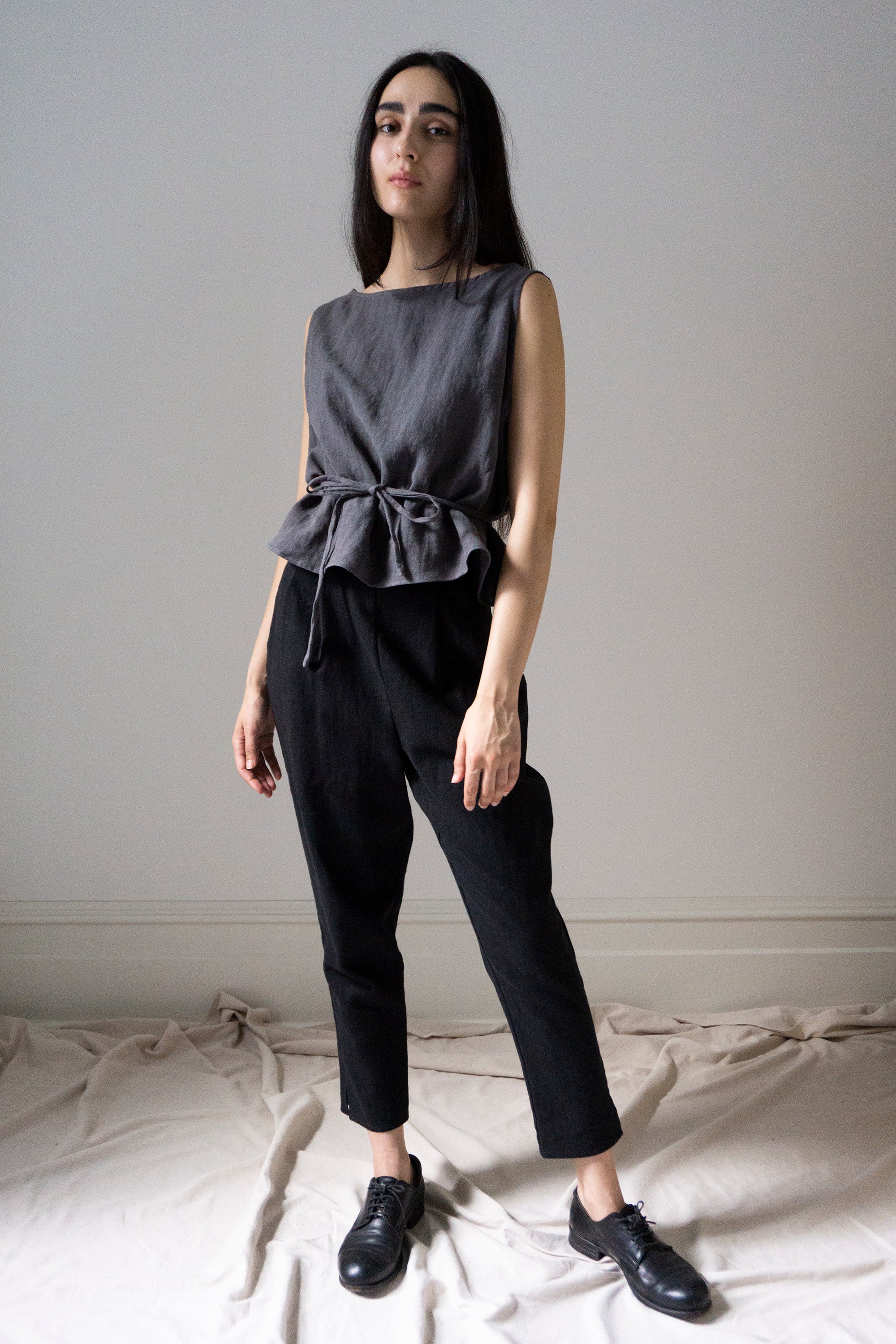 Simone Linen Trousers - Black (SIZE XS)
